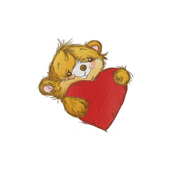 Bear is ready for Valentine's Day embroidery design - Embroidery Design