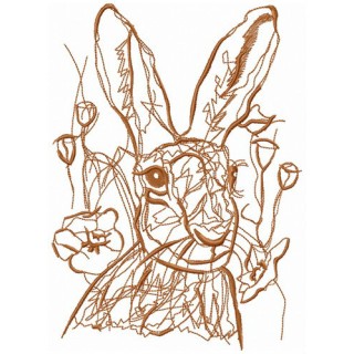 Rabbit's stroll embroidery design - Embroidery Design