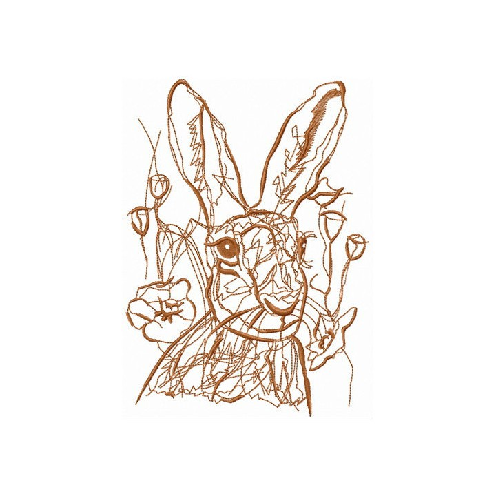 Rabbit's stroll embroidery design - Embroidery Design