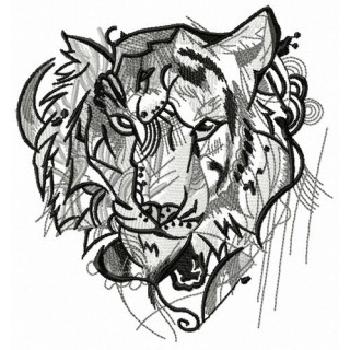 Aggressive tiger embroidery design - Embroidery Design