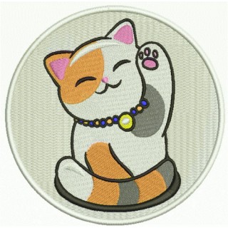 Smiling cat embroidery design - Embroidery Design