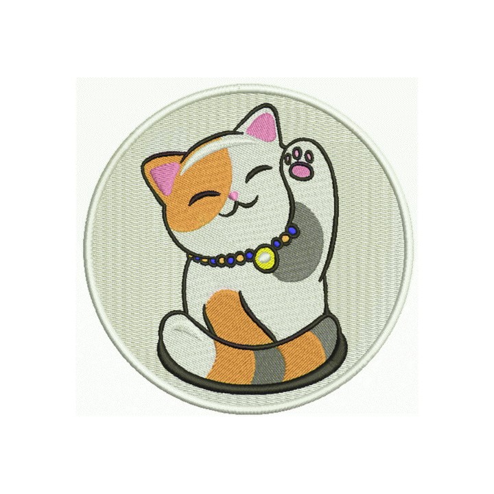 Smiling cat embroidery design - Embroidery Design