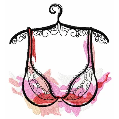Preview of a bra embroidery design showcasing intricate stitching patterns for fashion accessories.