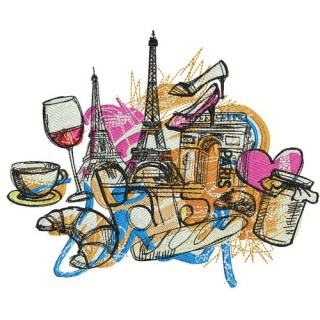 Paris 2 embroidery design - Embroidery Design