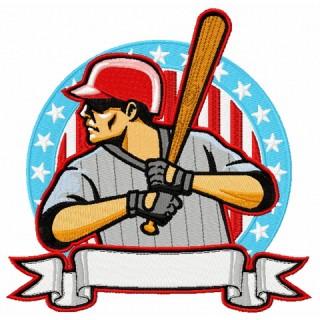 Baseball player 13 embroidery design - Embroidery Design