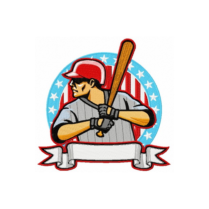 Baseball player 13 embroidery design - Embroidery Design