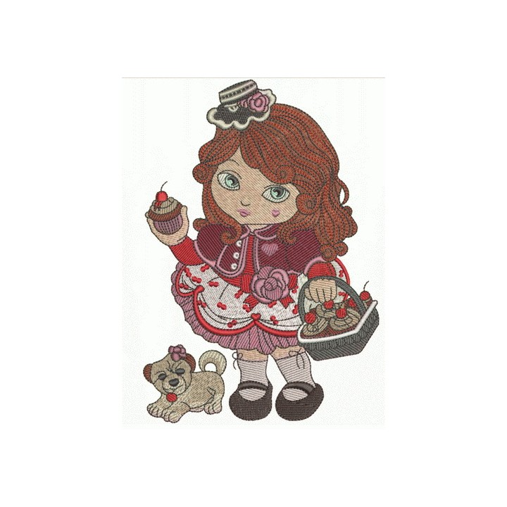 Modern Little Red Riding Hood embroidery design - Embroidery Design