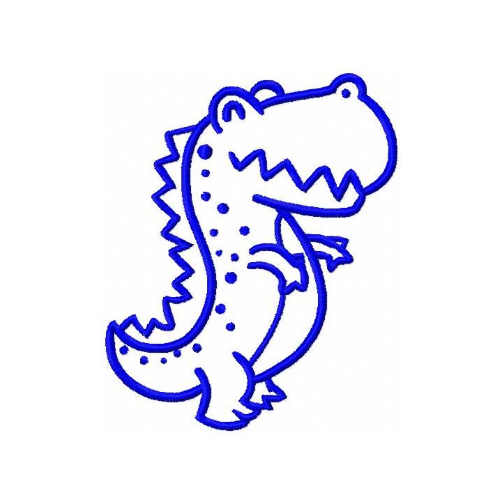 Blue t-rex embroidery design - Embroidery Design