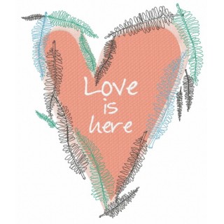 Love is here embroidery design - Embroidery Design