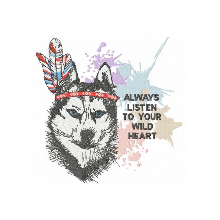 Indian wolf embroidery design - Embroidery Design