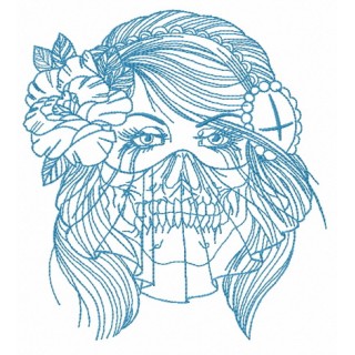 Asian beauty embroidery design - Embroidery Design