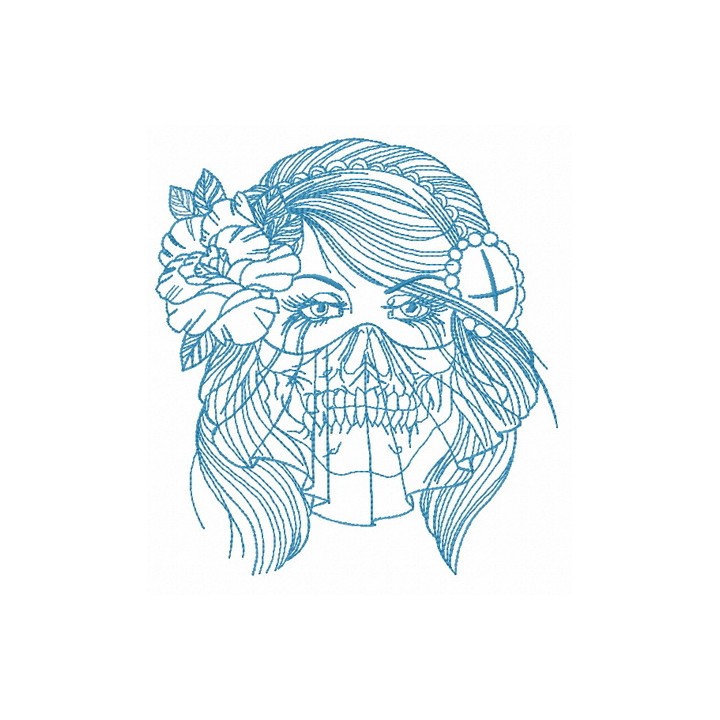 Asian beauty embroidery design - Embroidery Design