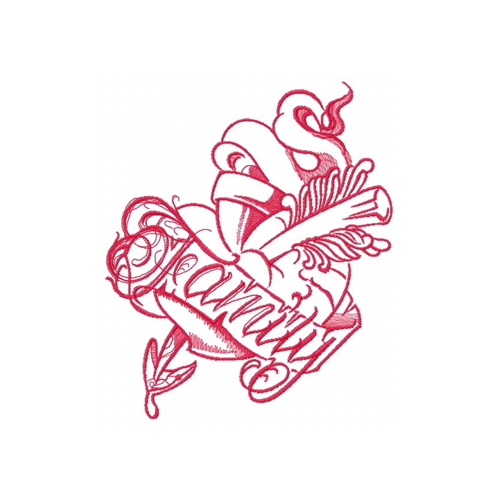 Family one color embroidery design - Embroidery Design