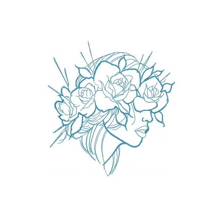 Summer mood one color embroidery design - Embroidery Design