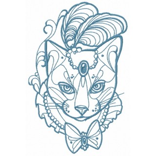 Noble cat 3 embroidery design - Embroidery Design