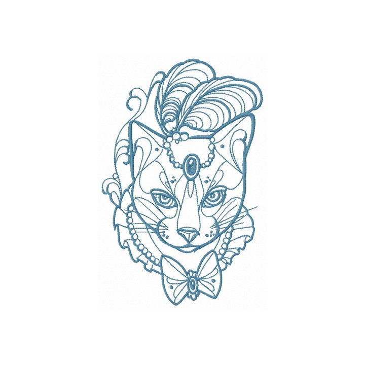 Noble cat 3 embroidery design - Embroidery Design