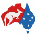 Australian kangaroo embroidery design featuring a detailed kangaroo motif, perfect for stitching on apparel and accessories.