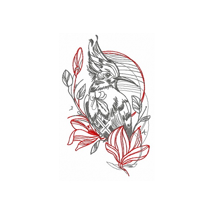 Hoopoe embroidery design - Embroidery Design