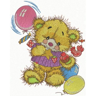 Teddy's birthday embroidery design - Embroidery Design