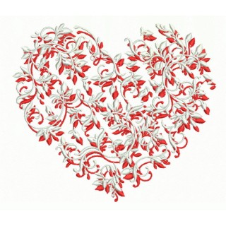 Floral heart 2 embroidery design - Embroidery Design