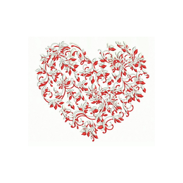 Floral heart 2 embroidery design - Embroidery Design