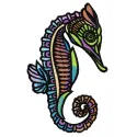 Preview of the Sea Horse 7 embroidery design featuring intricate details of marine life for creative projects.