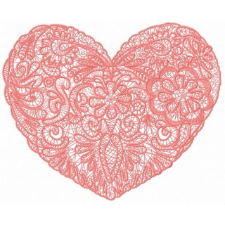 Lace heart embroidery design - Embroidery Design