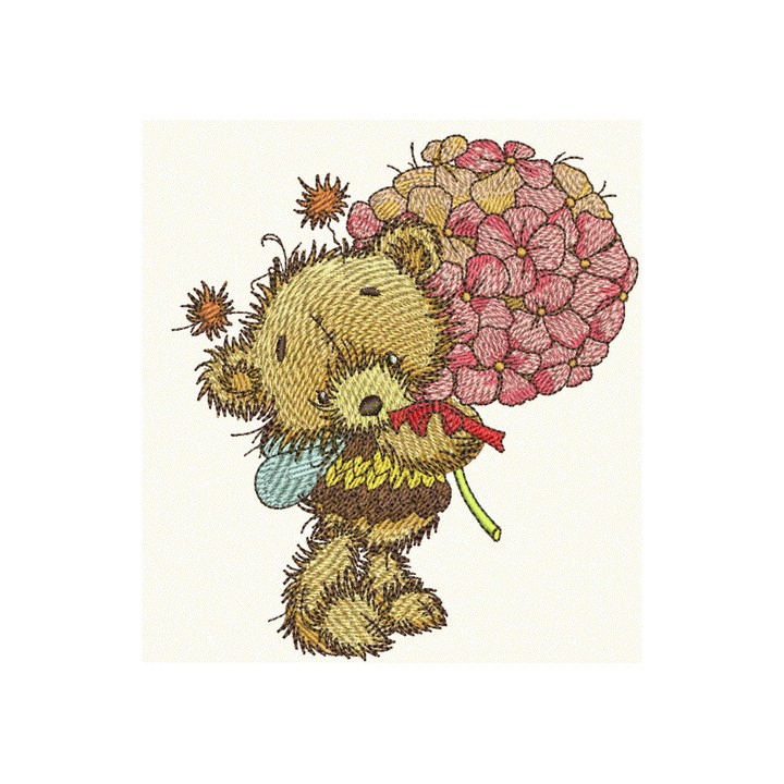 Teddy bear fairy embroidery design - Embroidery Design