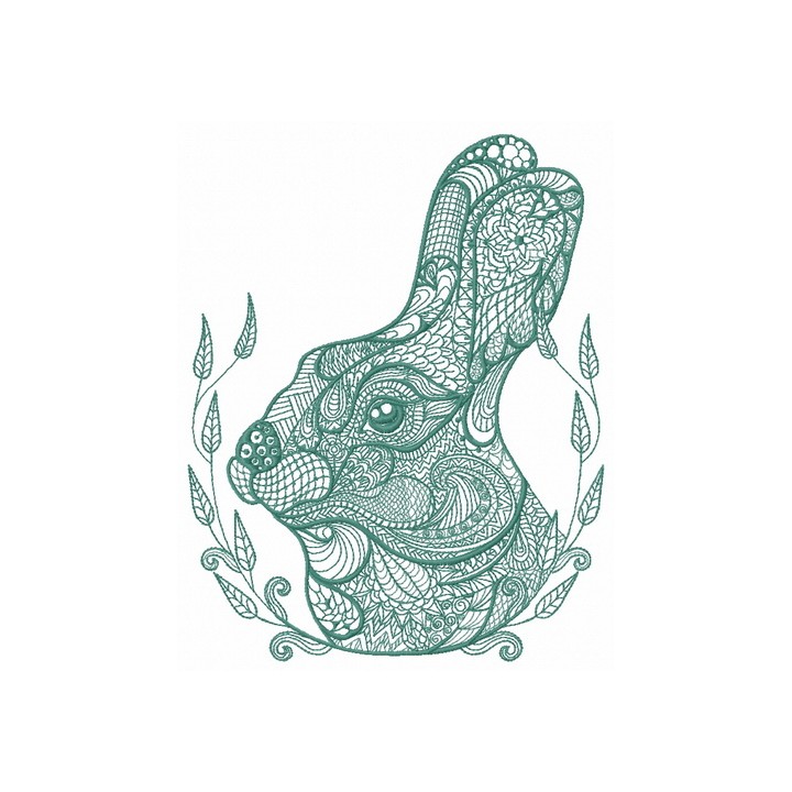 Mosaic bunny 3 embroidery design - Embroidery Design