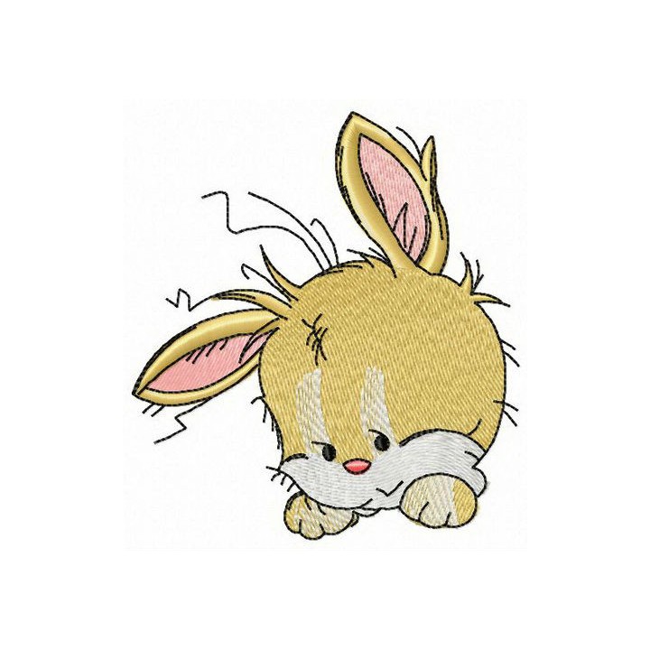 Sad little bunny embroidery design - Embroidery Design