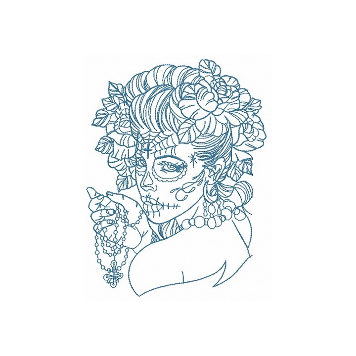 Fancy girl embroidery design - Embroidery Design