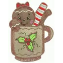 Preview of the Gingerbread Girl 4 embroidery design featuring a charming gingerbread character for festive stitching.