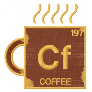 Coffee chemical element embroidery design - Embroidery Design