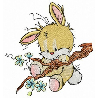 Bunny in danger embroidery design - Embroidery Design