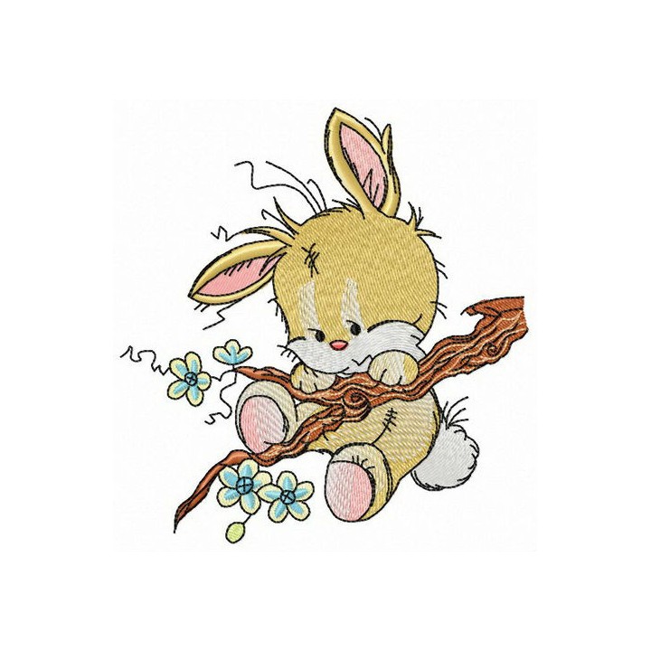 Bunny in danger embroidery design - Embroidery Design
