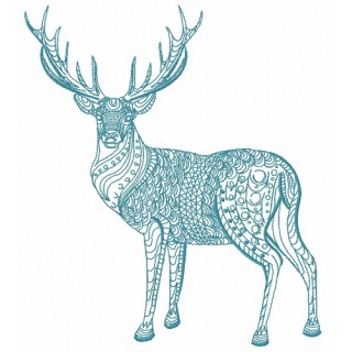 Mosaic deer 6 embroidery design - Embroidery Design