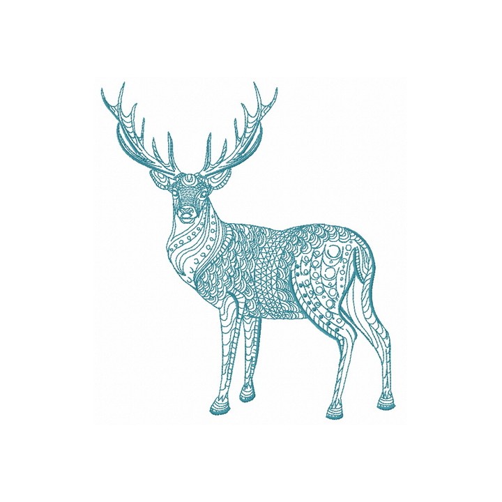Mosaic deer 6 embroidery design - Embroidery Design