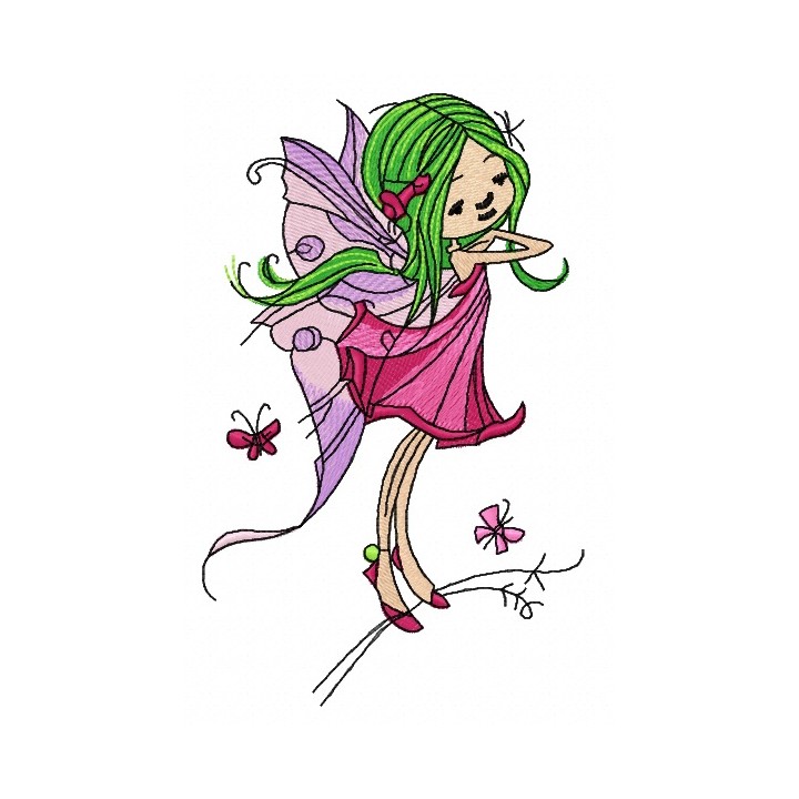 Young fairy 4 embroidery design - Embroidery Design