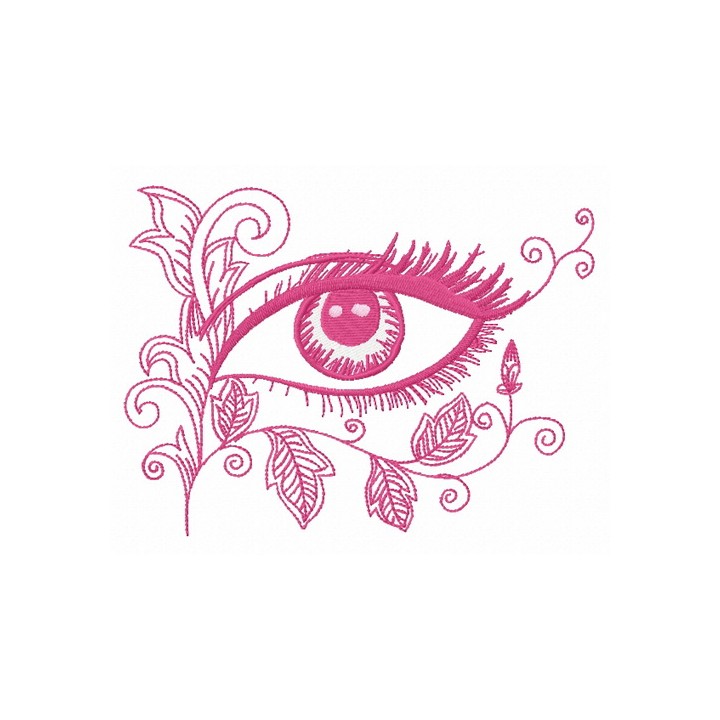 Fancy eye embroidery design - Embroidery Design