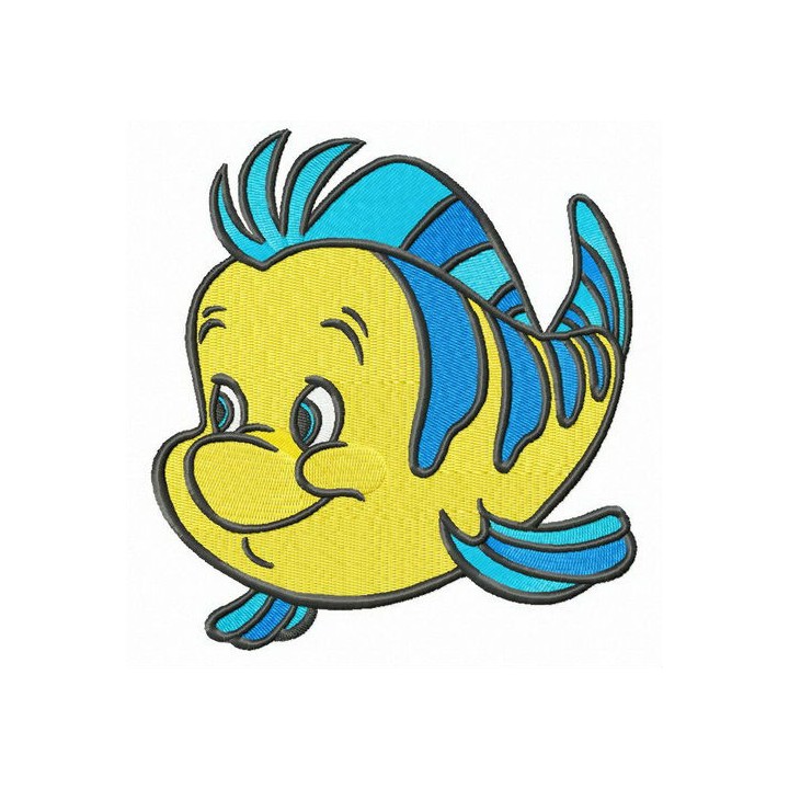 Flounder friend embroidery design - Embroidery Design