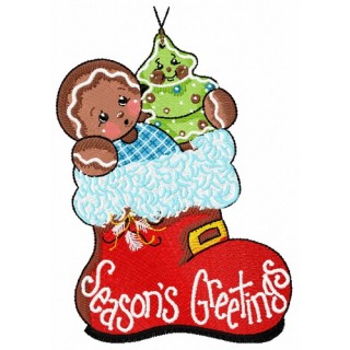 Gingerbread boy 4 embroidery design - Embroidery Design