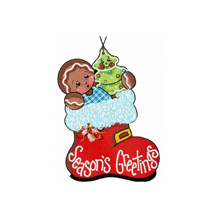 Gingerbread boy 4 embroidery design - Embroidery Design