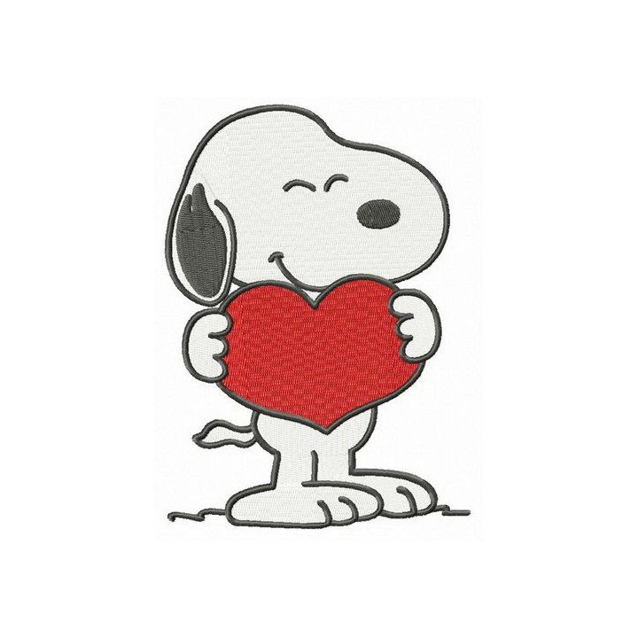 Snoopy I love you embroidery design - Embroidery Design