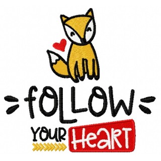 Follow your heart embroidery design - Embroidery Design