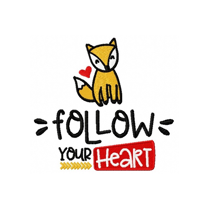 Follow your heart embroidery design - Embroidery Design