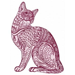 Mosaic cat 4 embroidery design - Embroidery Design