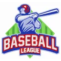 Baseball league embroidery design showcasing stitched motifs for caps and t-shirts
