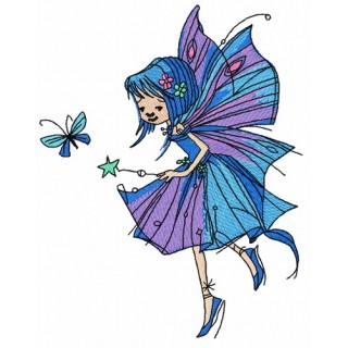 Night fairy embroidery design - Embroidery Design