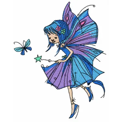Preview of night fairy embroidery design featuring enchanting motifs, ideal for embellishing fabrics like t-shirts and pillo…