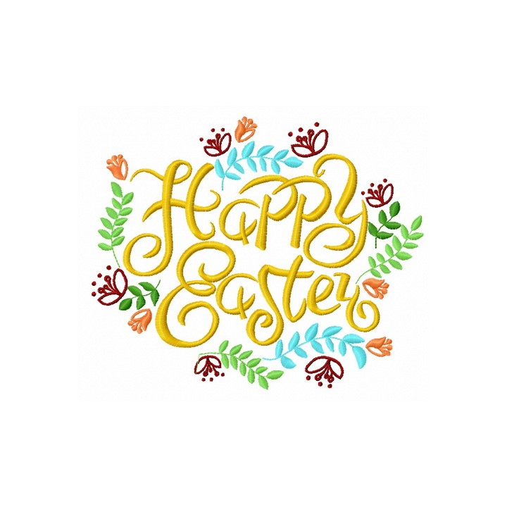 Happy Easter 3 embroidery design - Embroidery Design